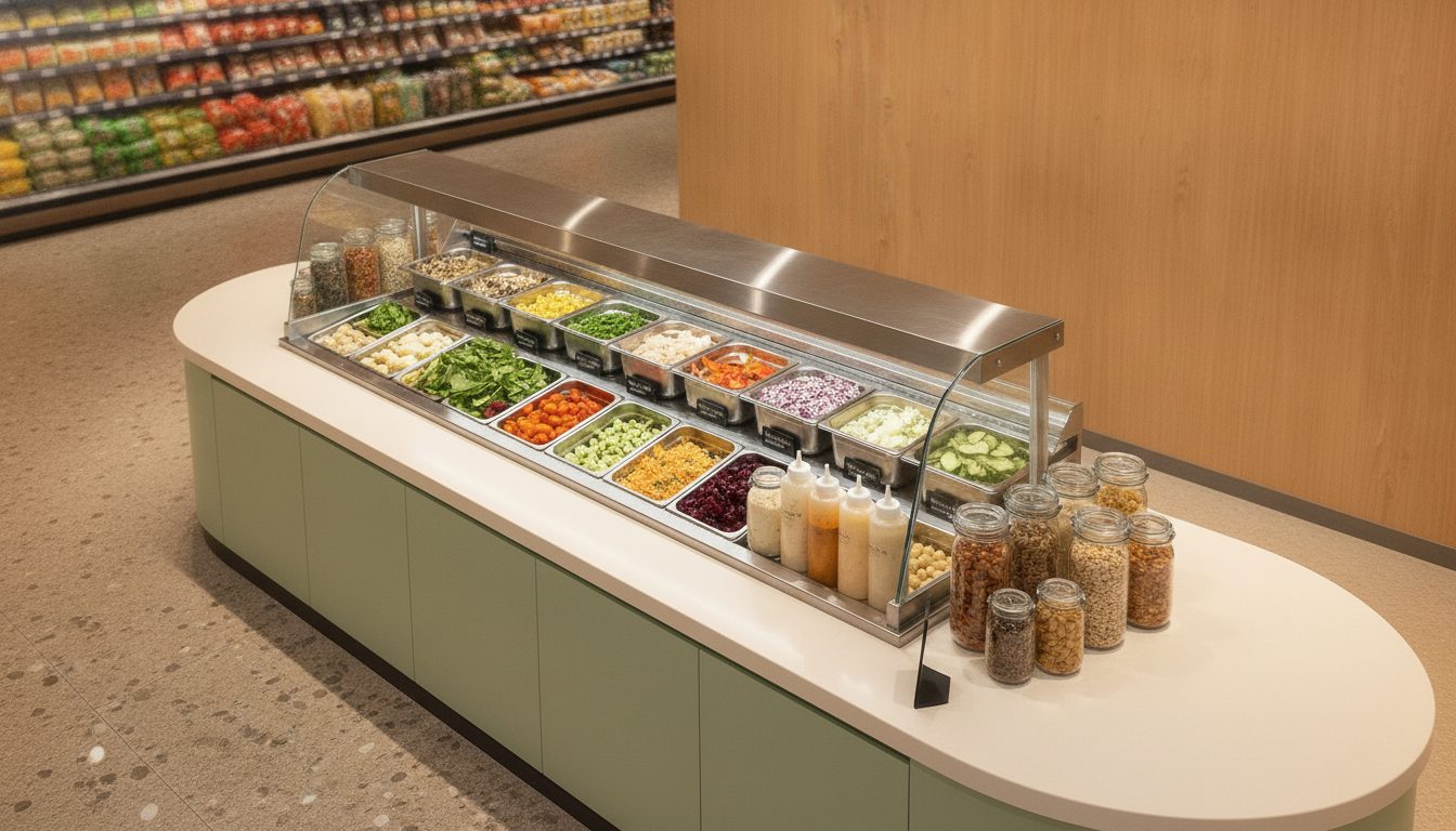 Salad wells seen from above